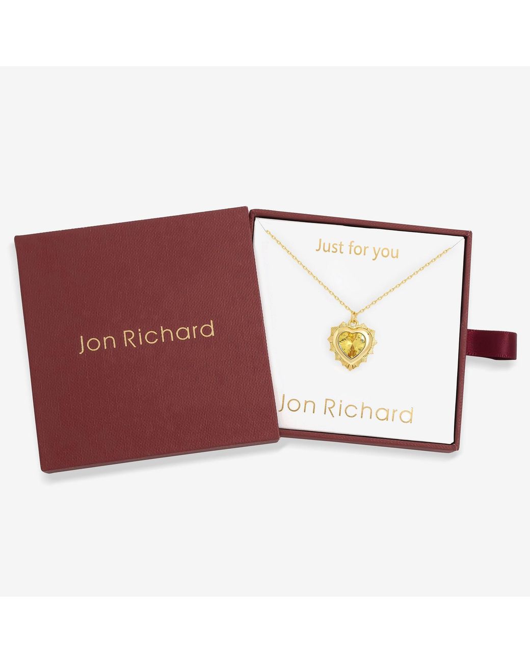 Jon Richard Red Plated Heart Birthstone Pendant