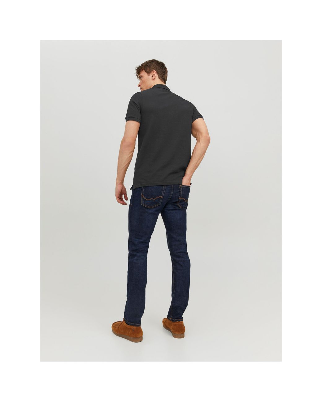Jack & Jones Black Short Sleeve Polo Shirt for men