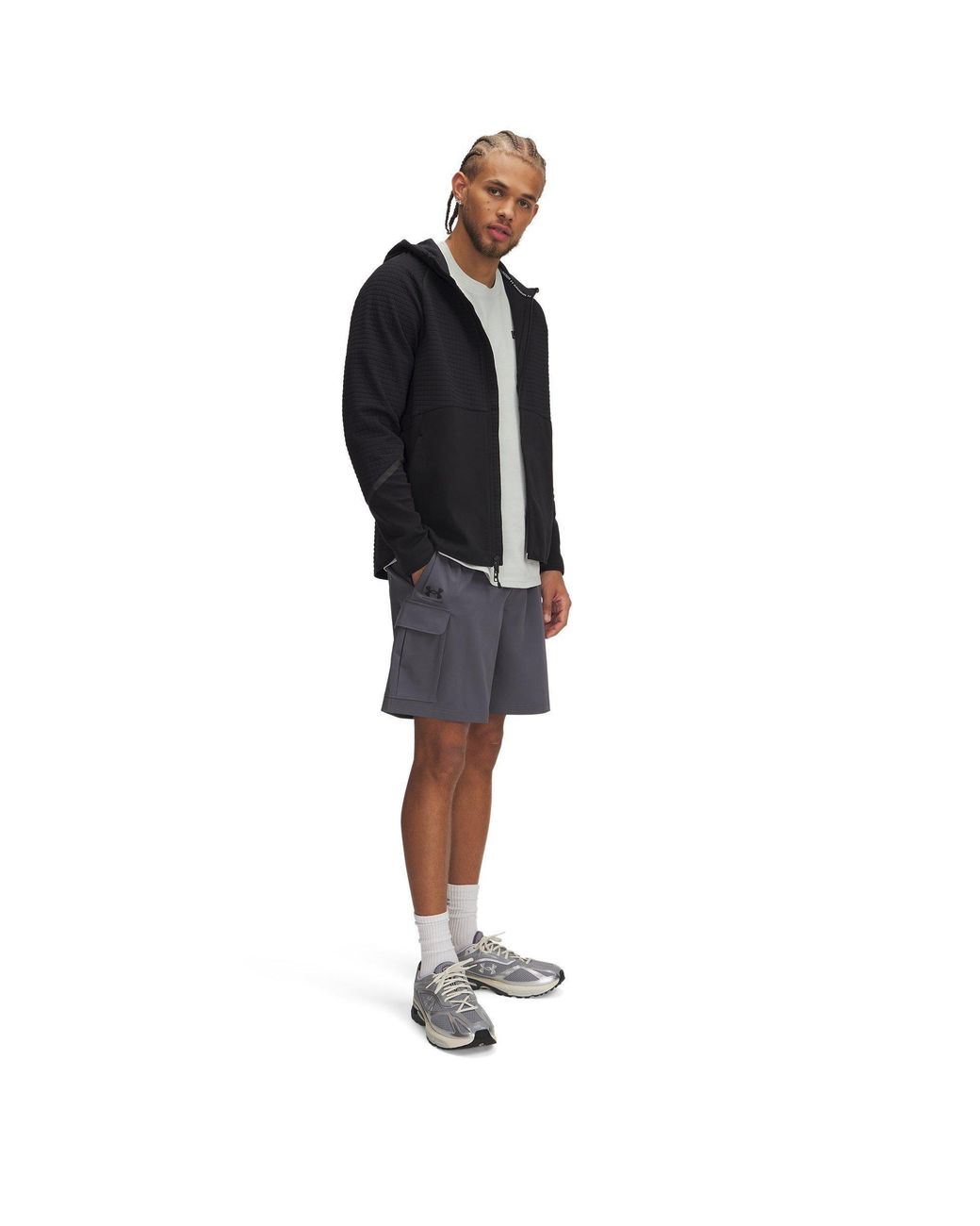 Under Armour Blue Vibe Woven 8" Cargo Shorts Castlerock for men