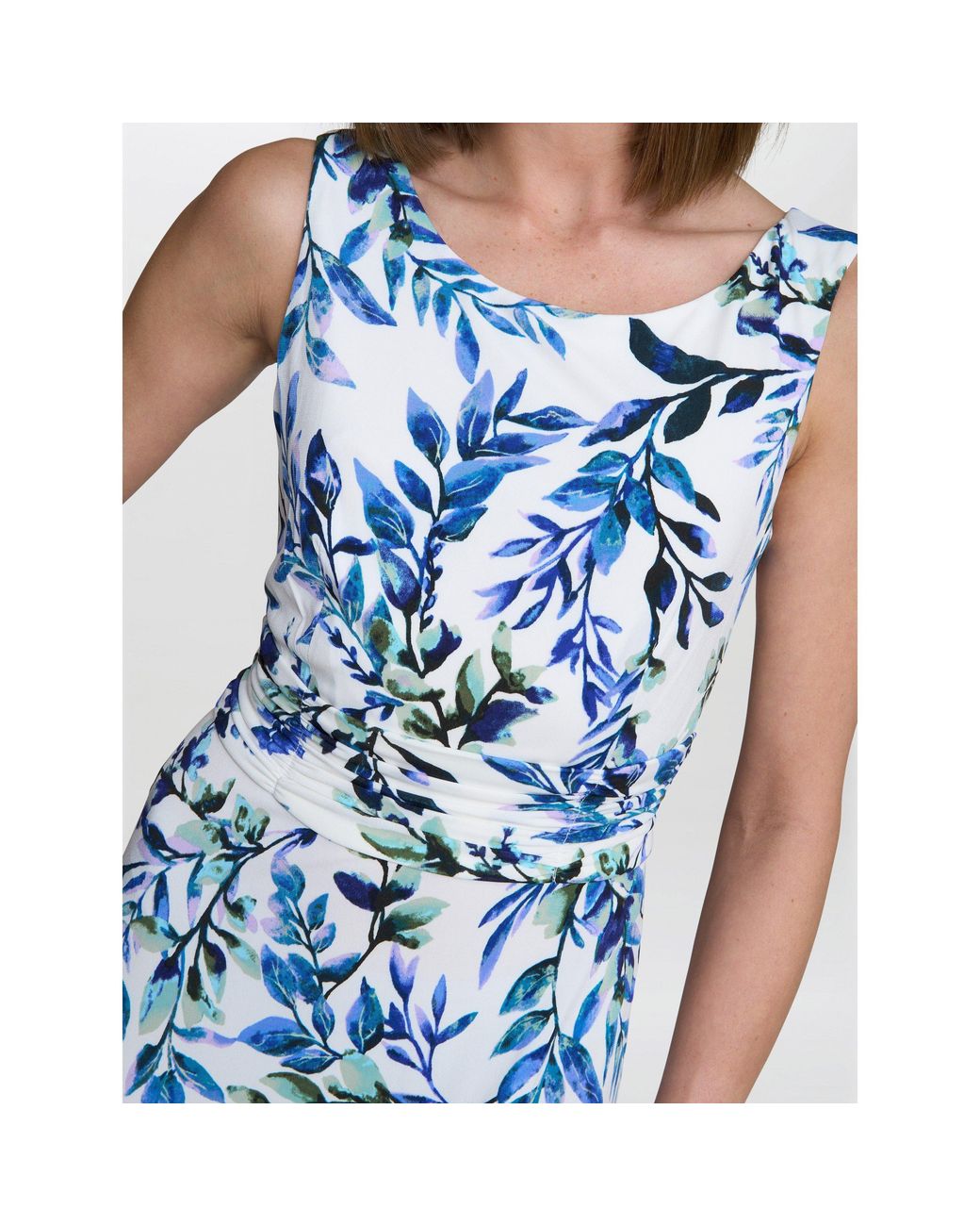 Gina Bacconi Blue George Floral Print Midi Dress
