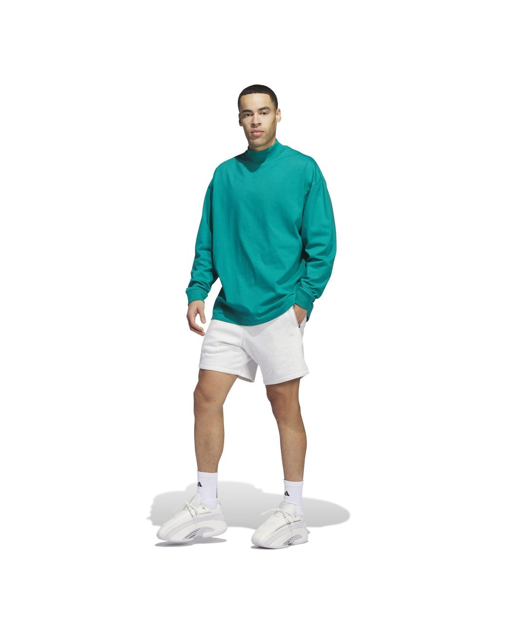 Adidas Blue Basketball Long Sleeve Tee T-Shirt for men