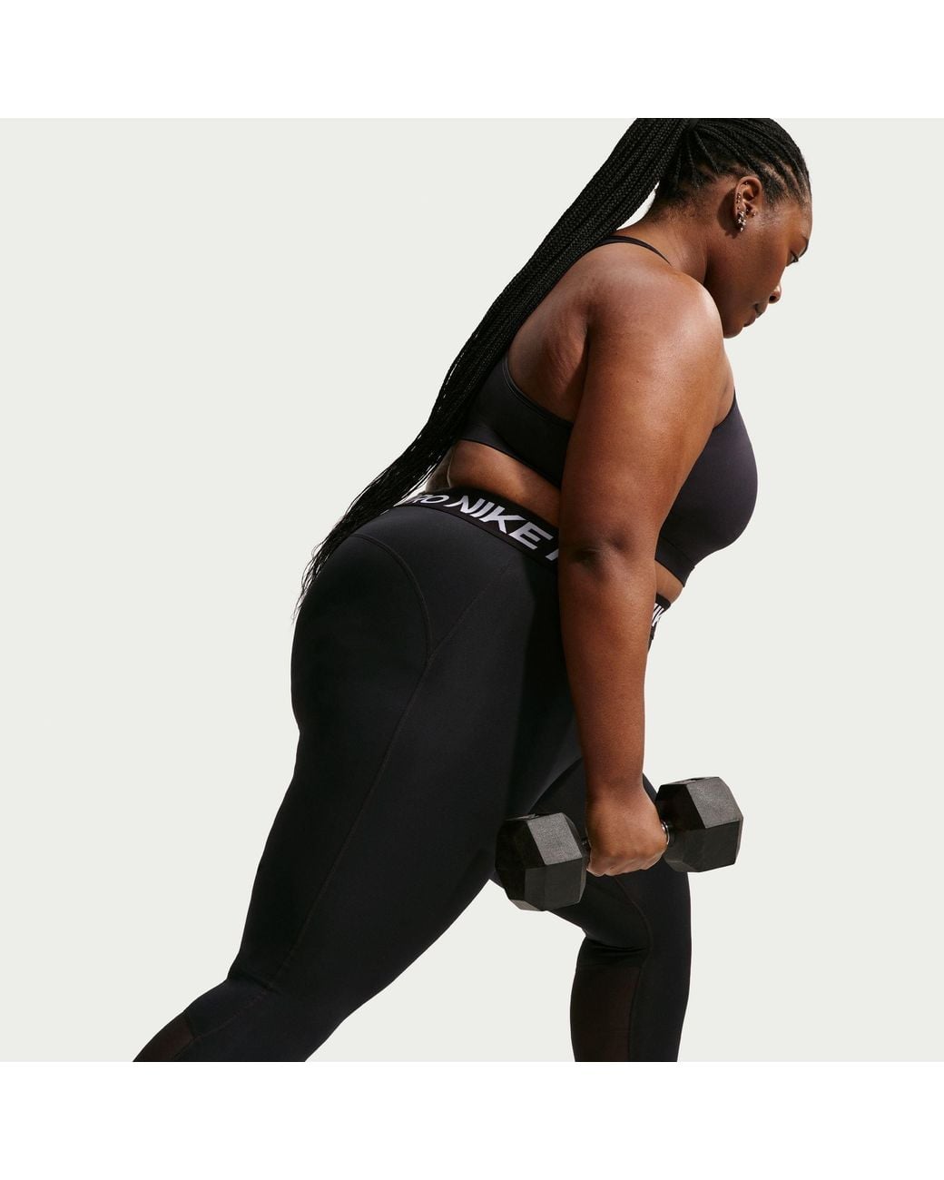 Nike Black Pro 365 Compression-Fit Mid-Rise Tights
