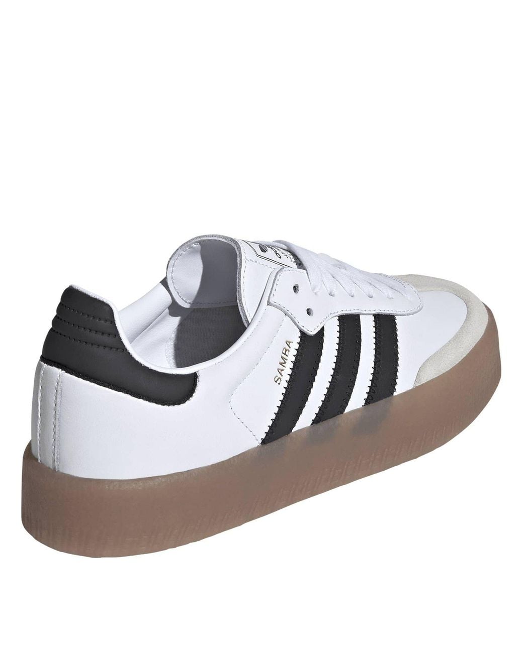 Adidas Originals White Sambae Leather Low-Top Trainers