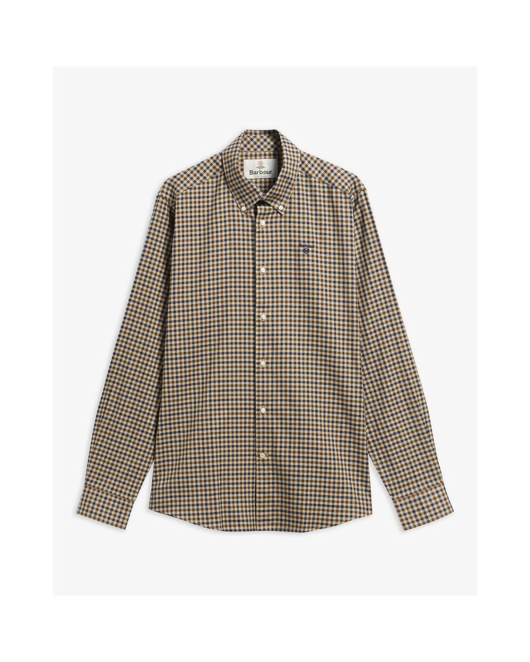 Barbour Green Finkle Gingham Cotton Long-Sleeve Tailored-Fit Shirt for men