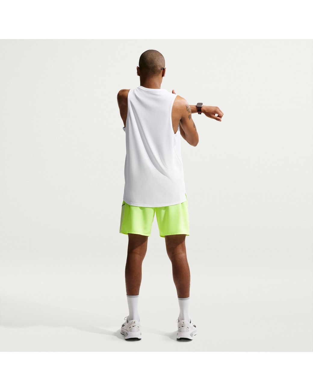 Nike White Miler Dri-Fit Running Tank Top for men