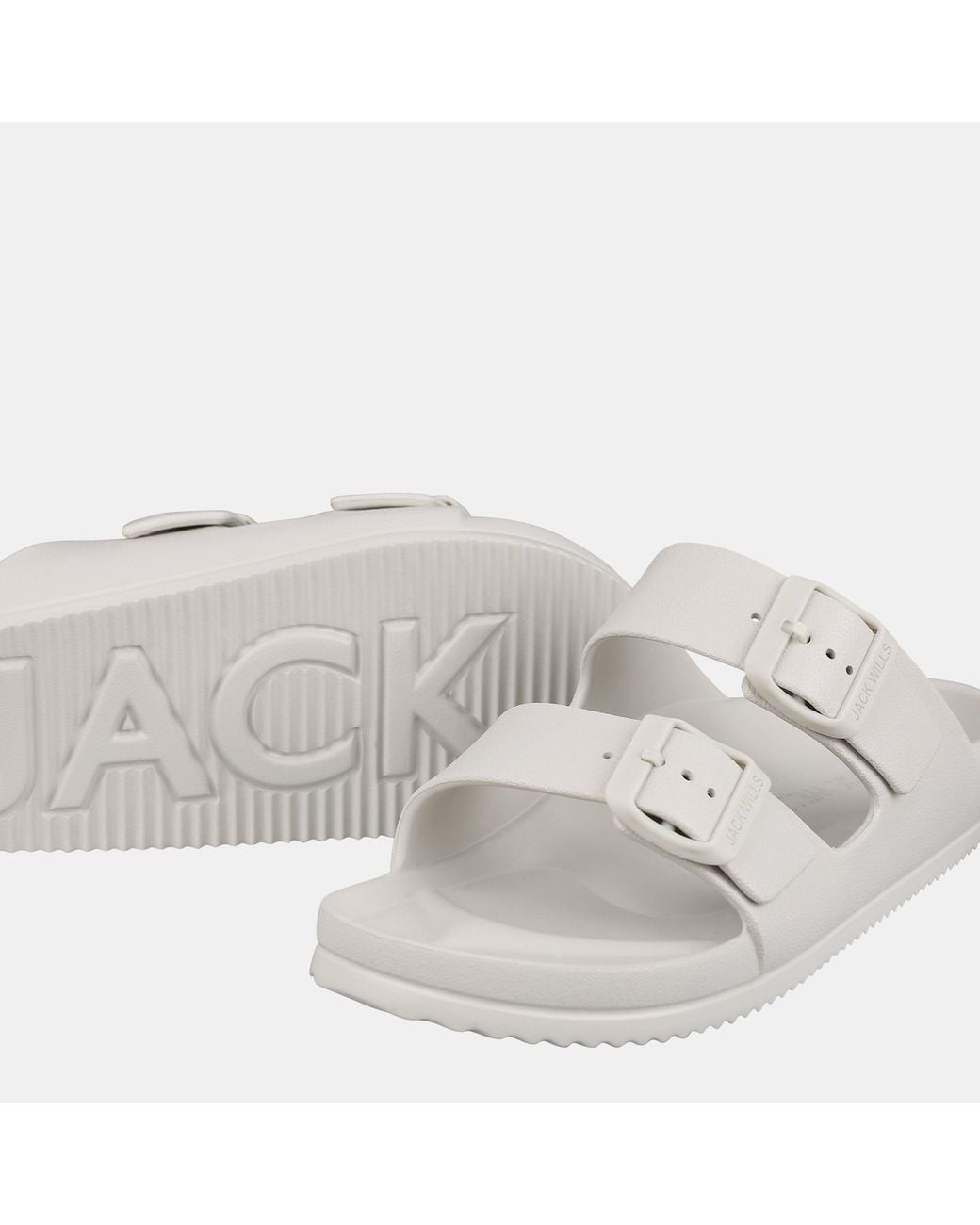 Jack Wills White Two Strap Sandals