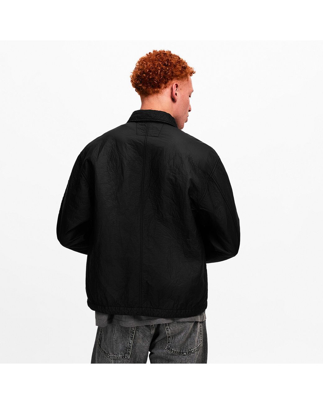 C P Company Black Feltro Bi Film Jacket for men
