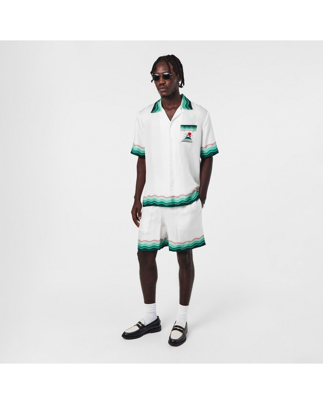Casablanca White Mount Woven Tracksuit Shorts for men