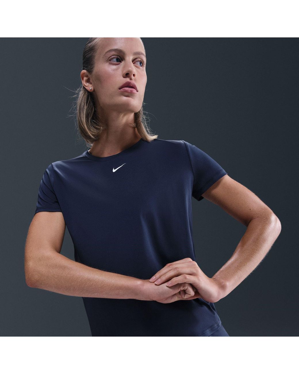 Nike Blue Dri-Fit One Standard Fit Short-Sleeve Top