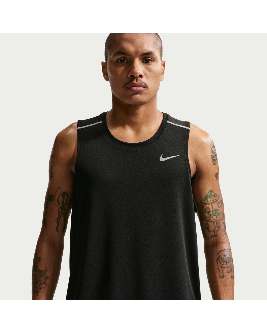 Nike Black Miler Dri-Fit Running Tank Top for men