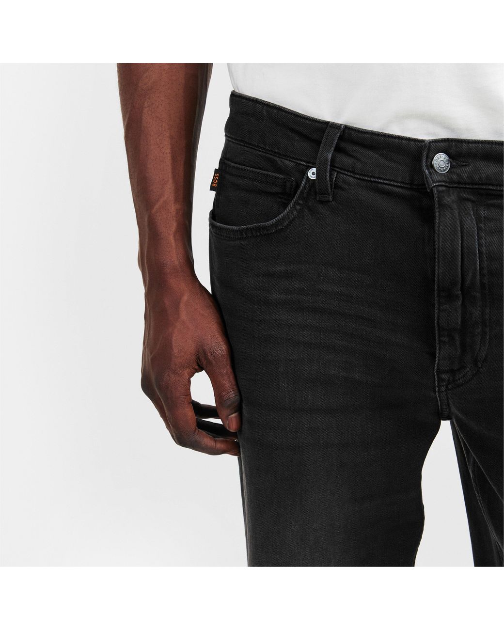 Boss Gray Ogden Straight Leg Jeans for men