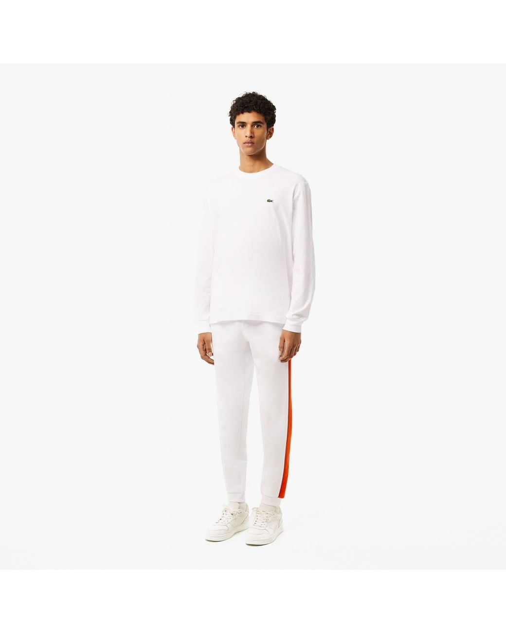 Lacoste White Tapered Leg Sweatpants for men