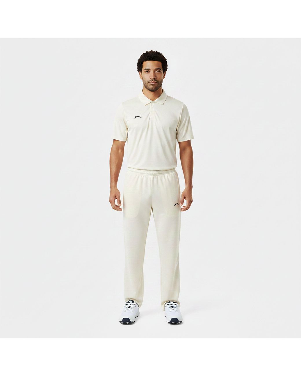 Slazenger 1881 White Polo Neck Short Sleeve Cricket Shirt for men