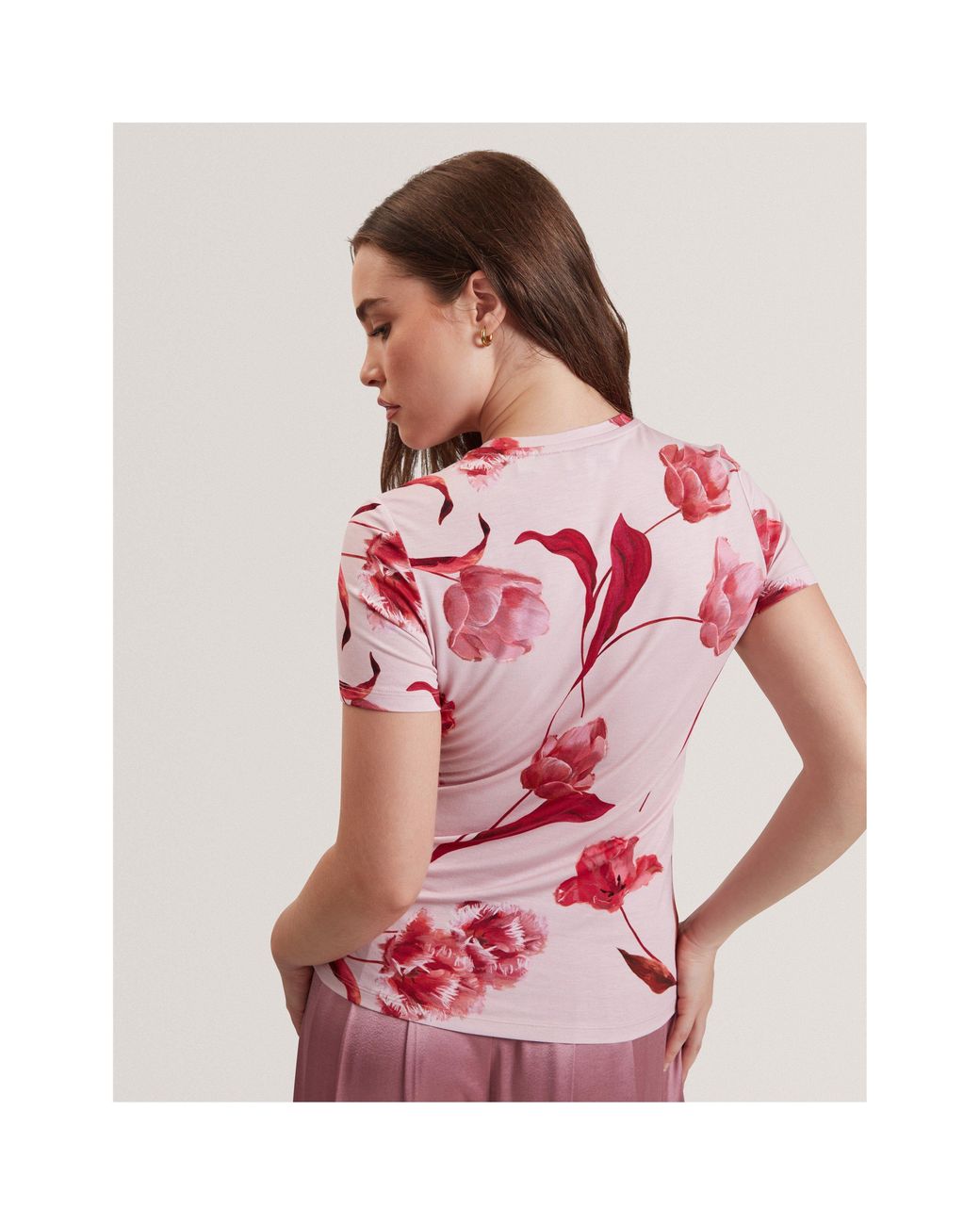 Ted Baker Pink Printed Slim Fit T-Shirt