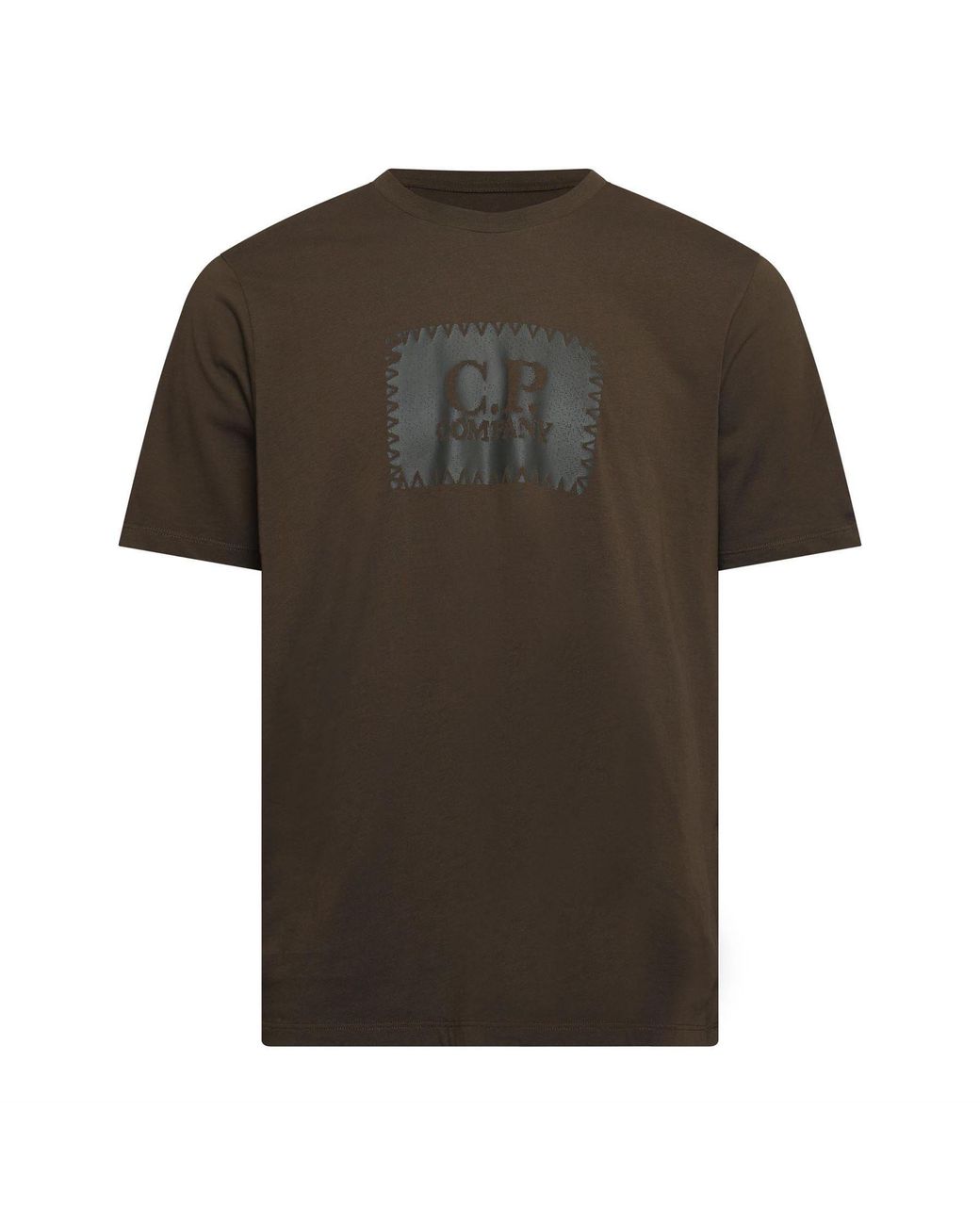 C P Company Green 30/1 Jersey Logo Label T-Shirt for men