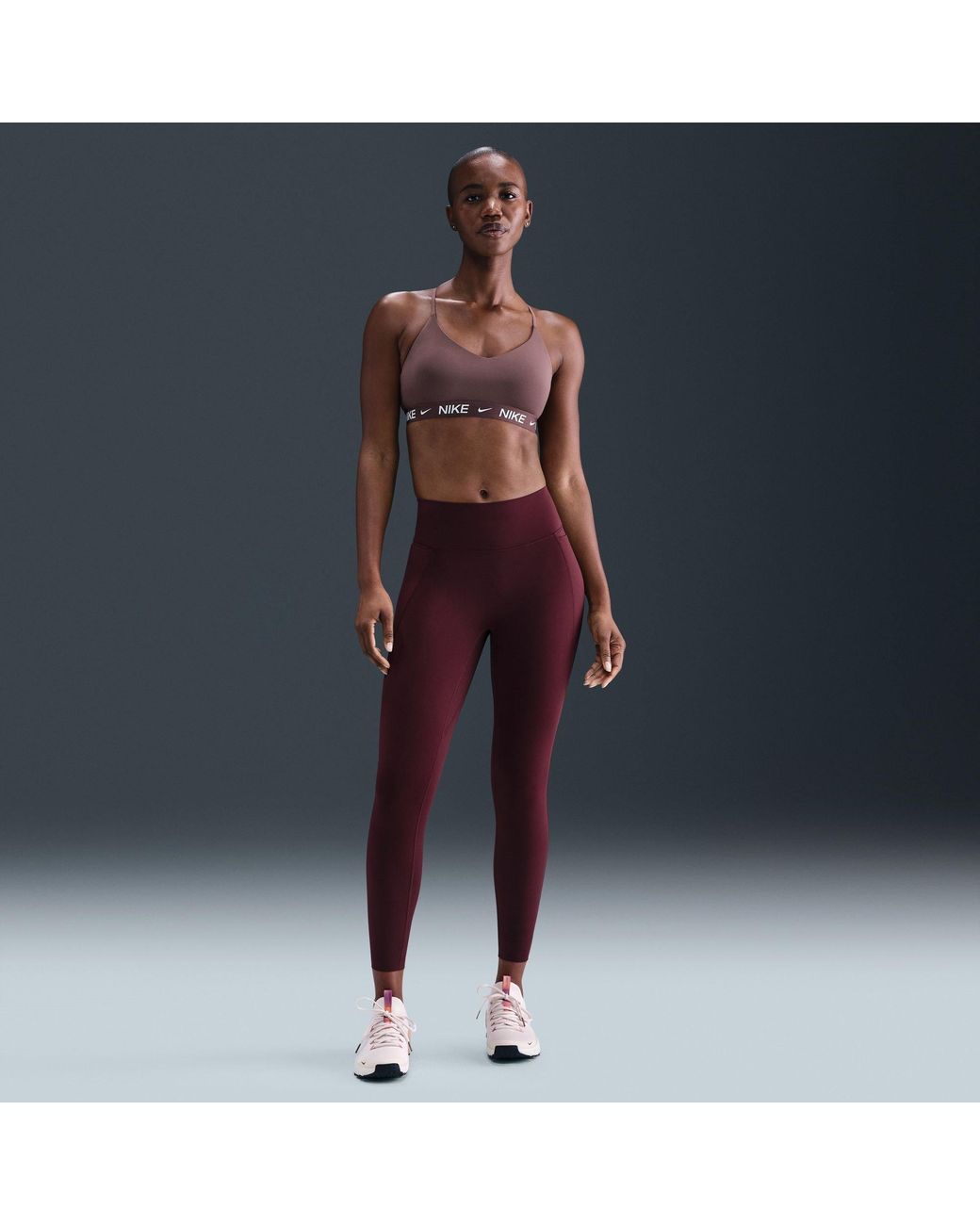 Nike Brown Indy Light Support Padded Sports Bra