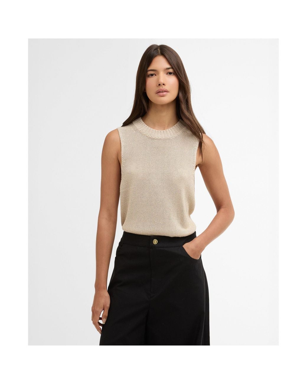 Barbour Natural Knitted Sweater Vest