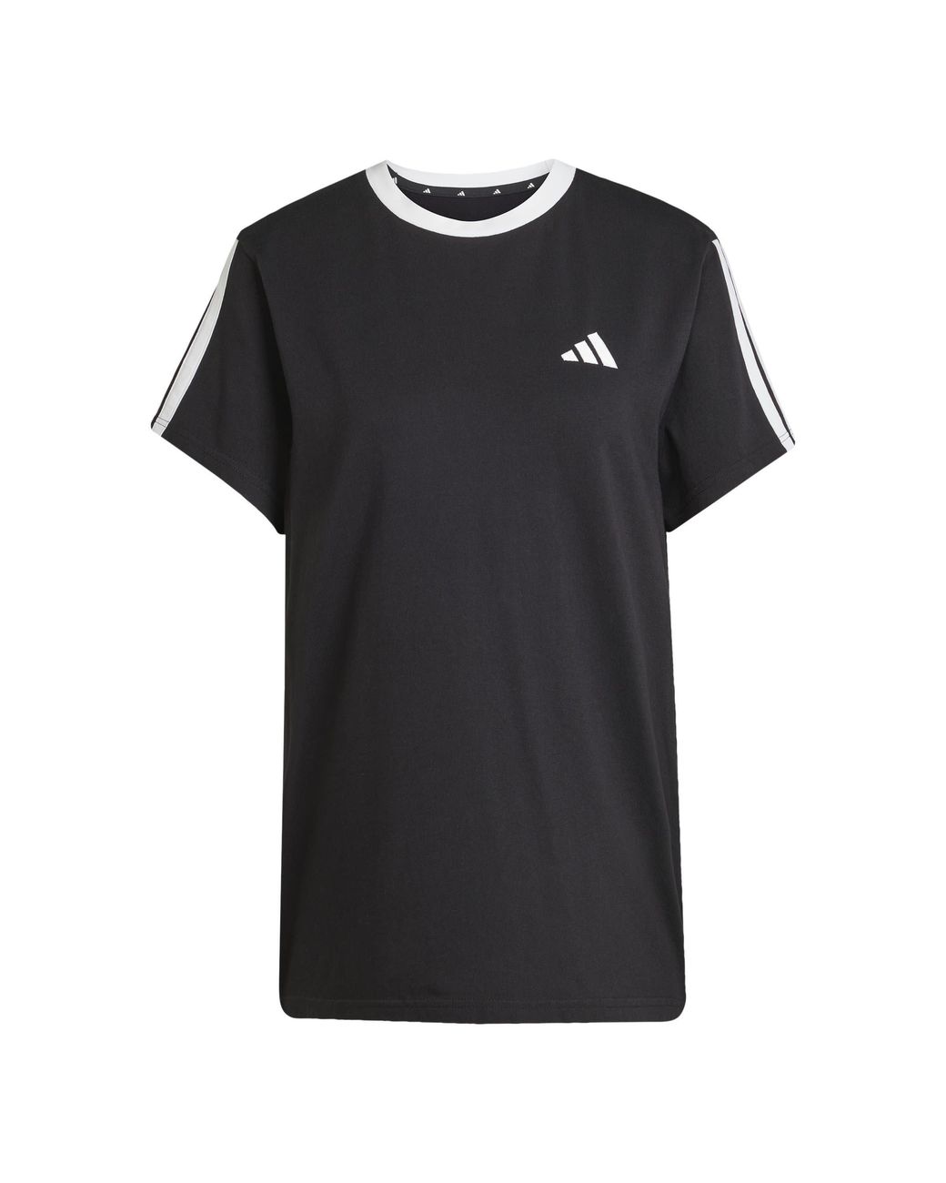 Adidas Black Essentials 3 Stripe T-Shirt