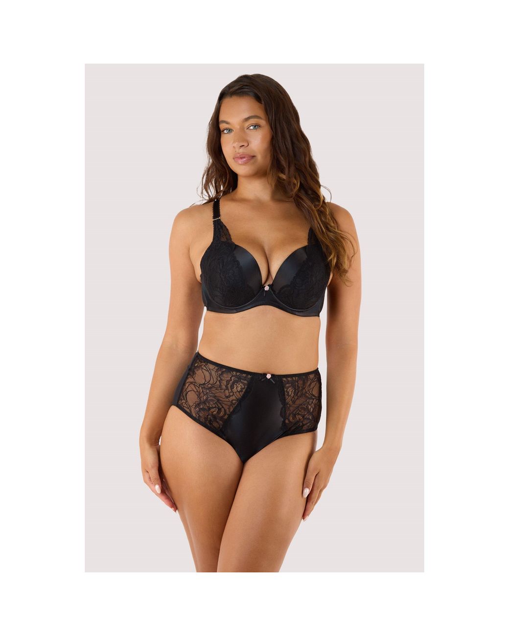 Playful Promises Black Idol Lace High Waist Brief