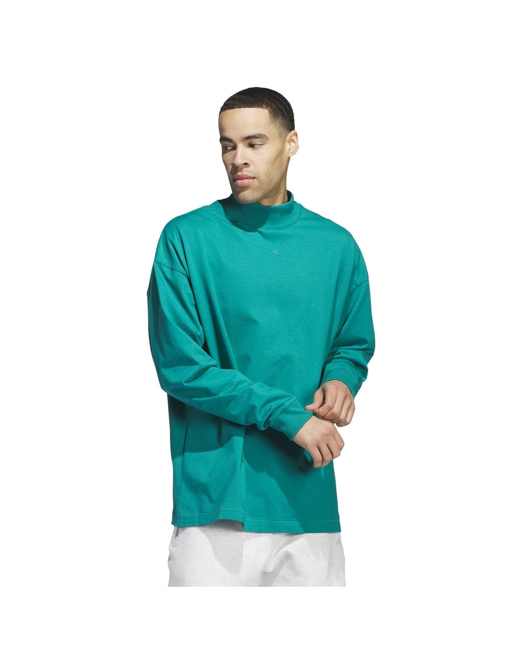 Adidas Blue Basketball Long Sleeve Tee T-Shirt for men