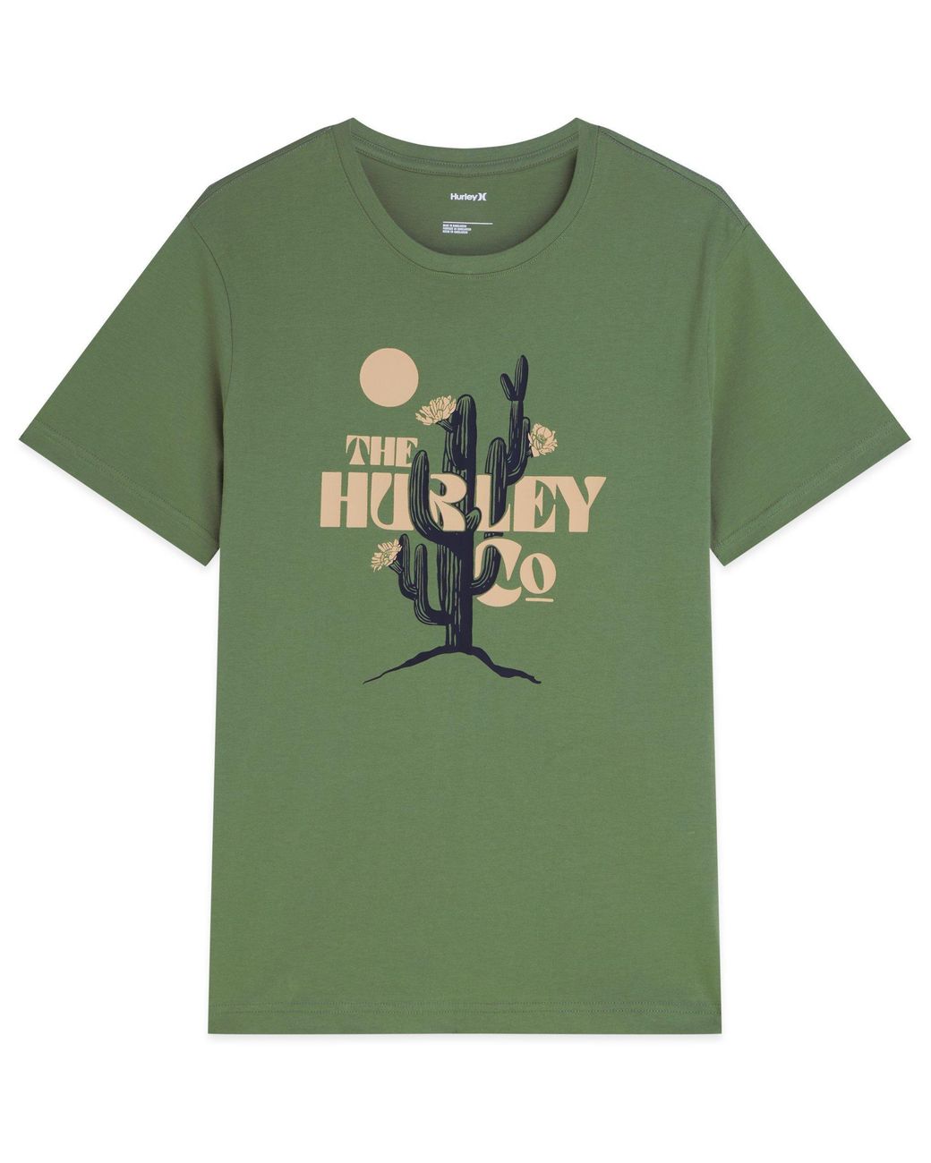 Hurley Green Graphic T-Shirt for men