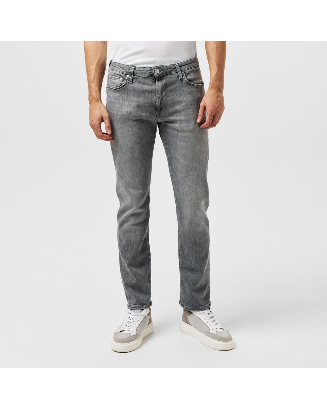 Jack & Jones Gray Clark Evan Straight Leg Jeans for men