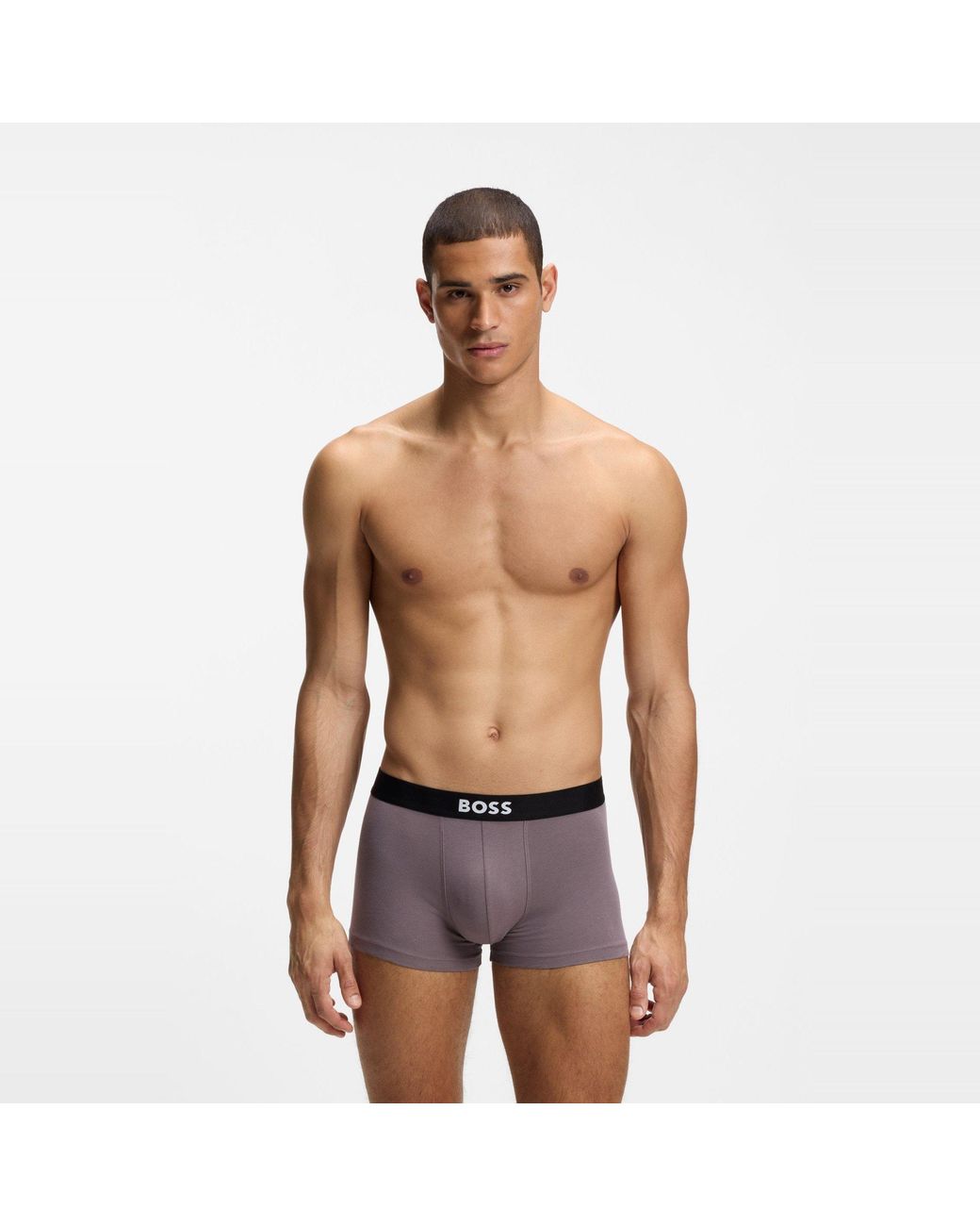Boss Gray 3 Pack Boxers With Logo Waistband for men
