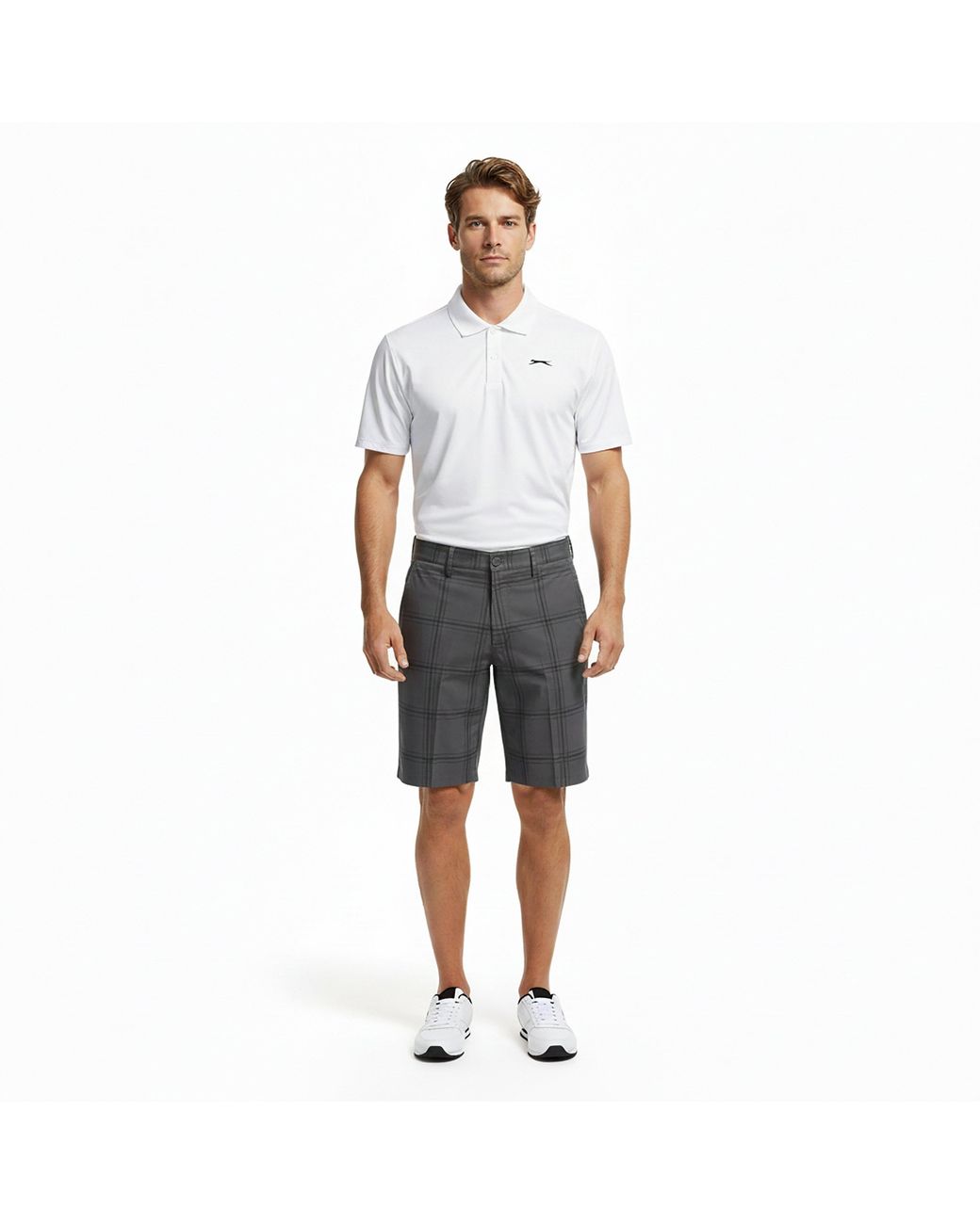 Slazenger 1881 Gray Check Golf Shorts for men