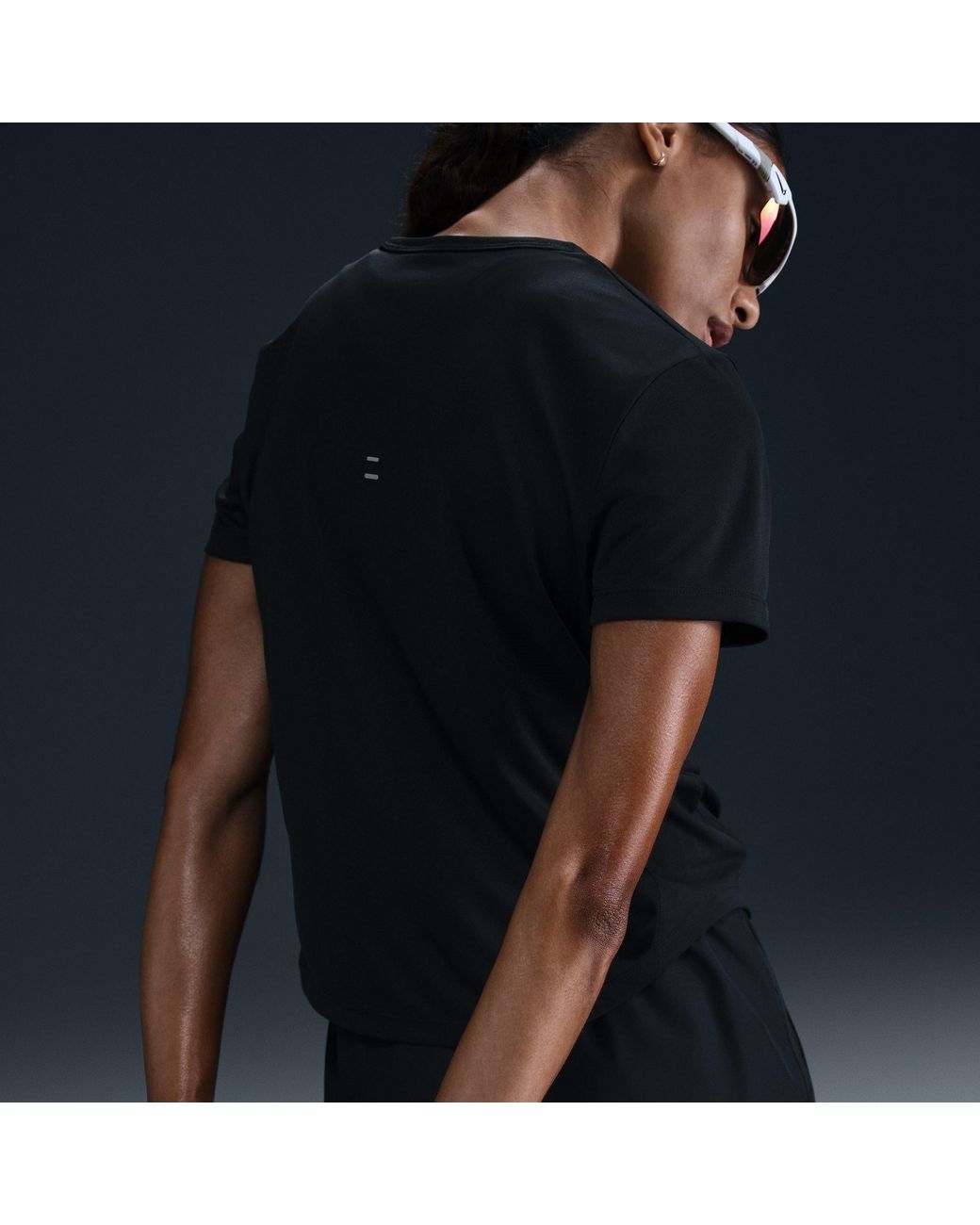 Nike Black Tempo Dri-Fit Short-Sleeve Running Top