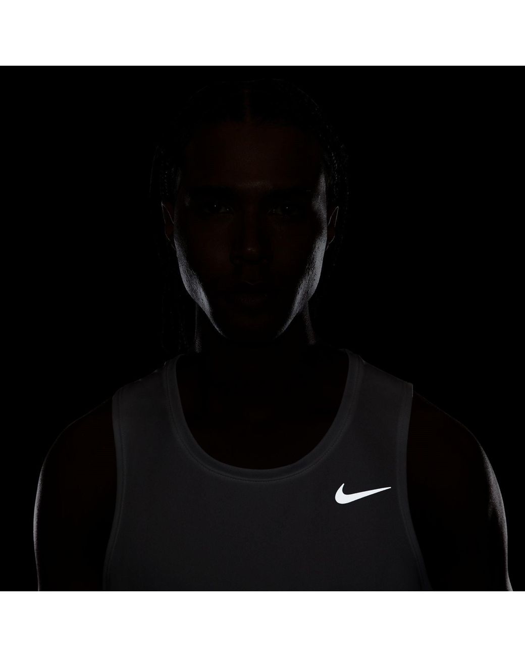 Nike White Miler Dri-Fit Running Tank Top for men