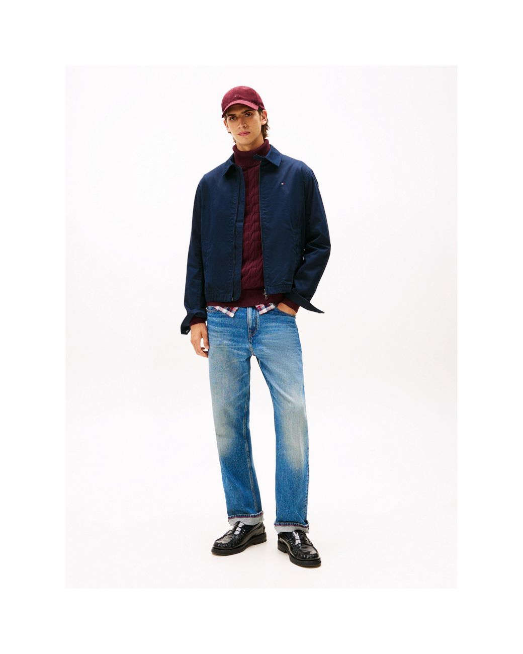 Tommy Hilfiger Blue Cotton Harrington Jacket for men