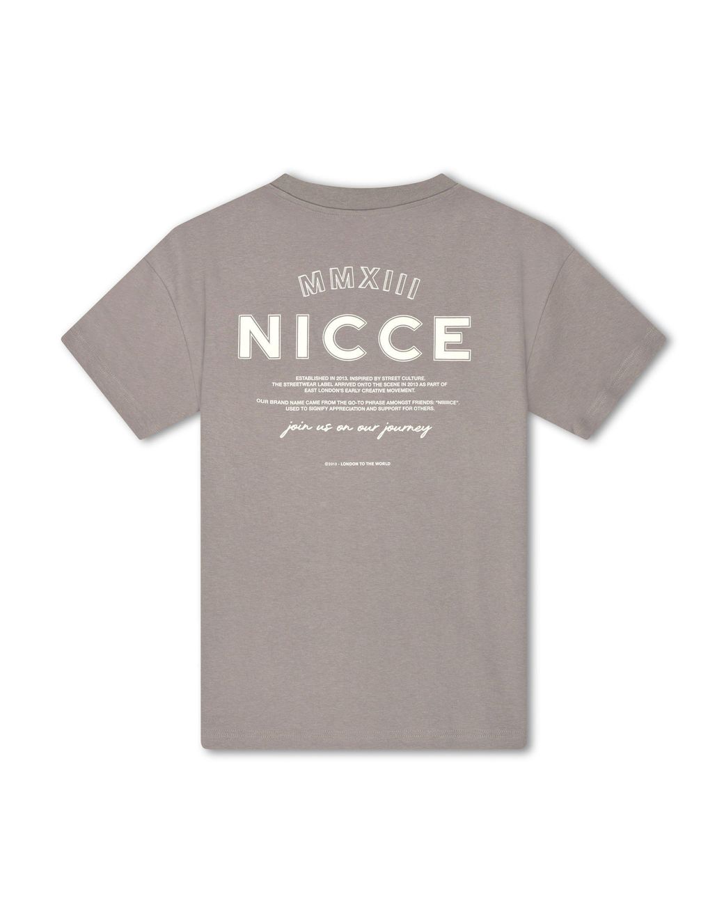 Nicce London Gray Rising Short Sleeve Oversized T-Shirt for men