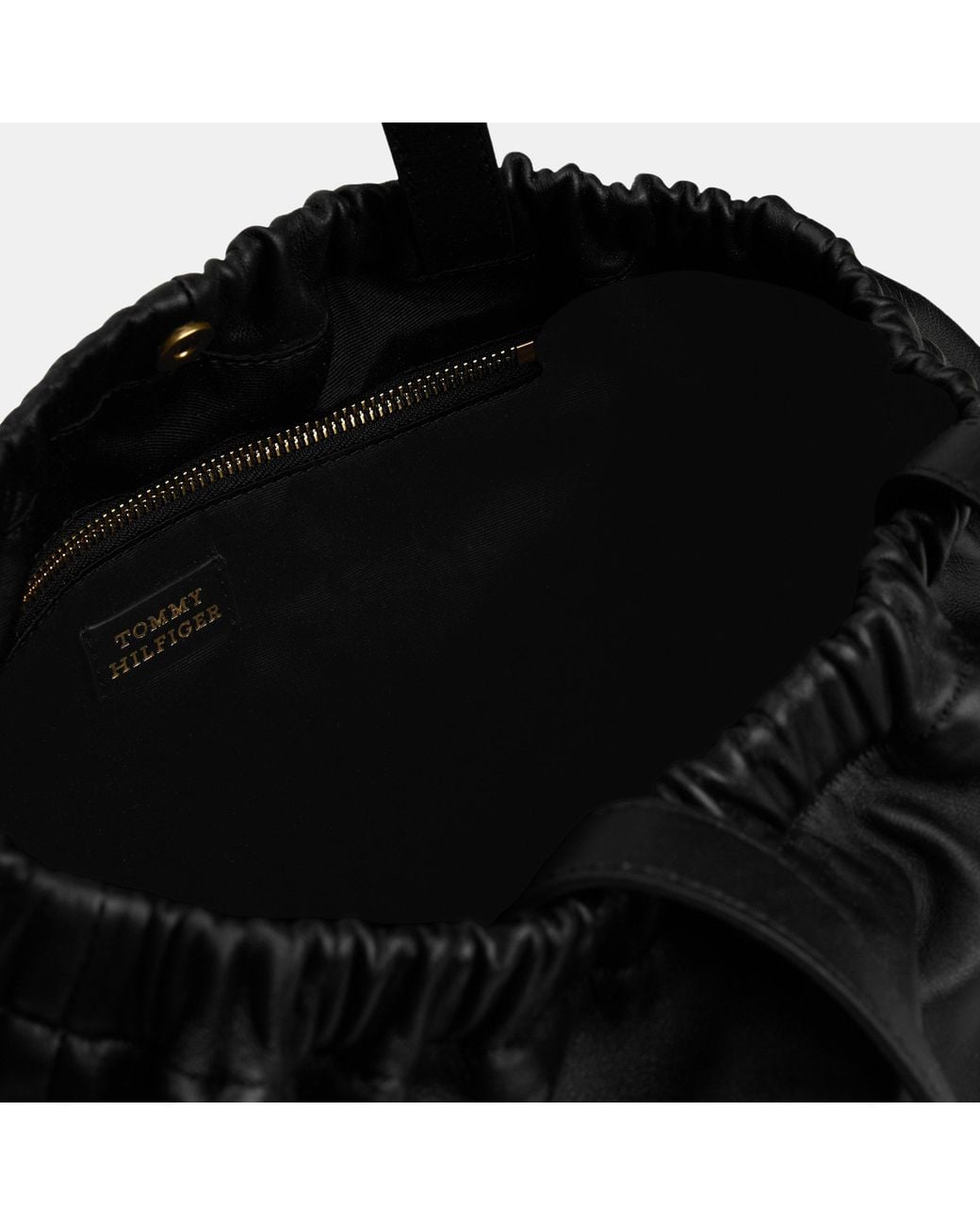 Tommy Hilfiger Black Leather Tote Bag