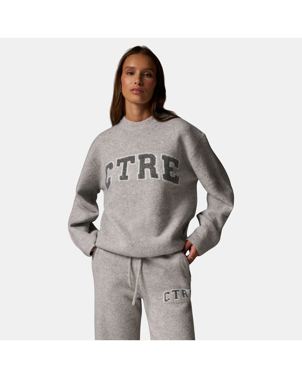 The Couture Club Gray Knitted Sweatshirt