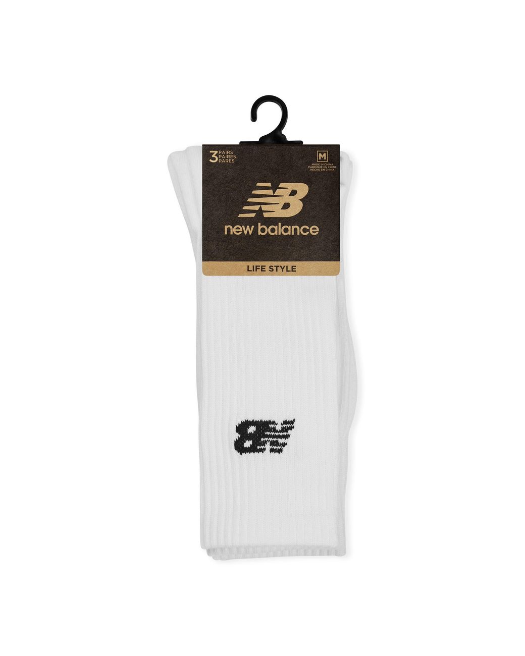 New Balance White Everyday Crew Socks 3-Pack Adults