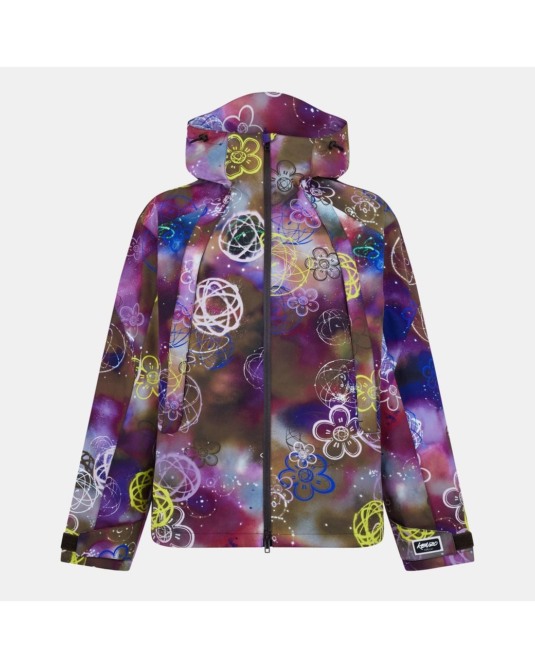 KENZO Purple X Futura 2000 Water-Repellent Hooded Long Sleeve Windbreaker for men