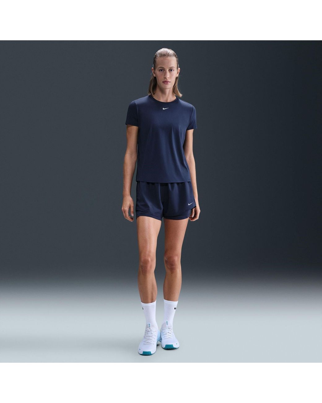 Nike Blue Dri-Fit One Standard Fit Short-Sleeve Top