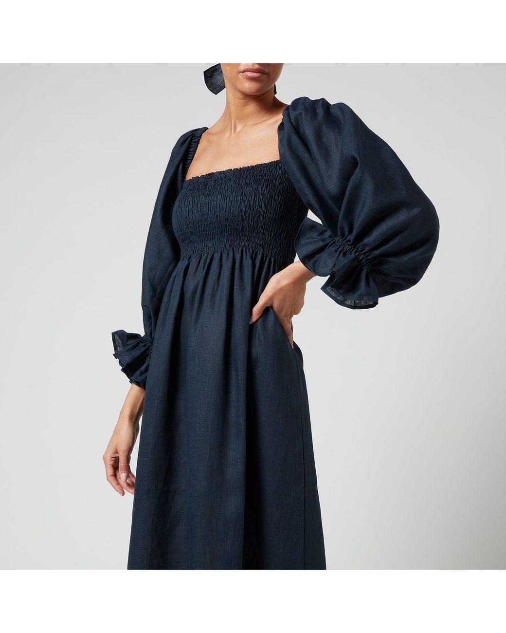 Sleeper Blue Atlanta Linen Dress