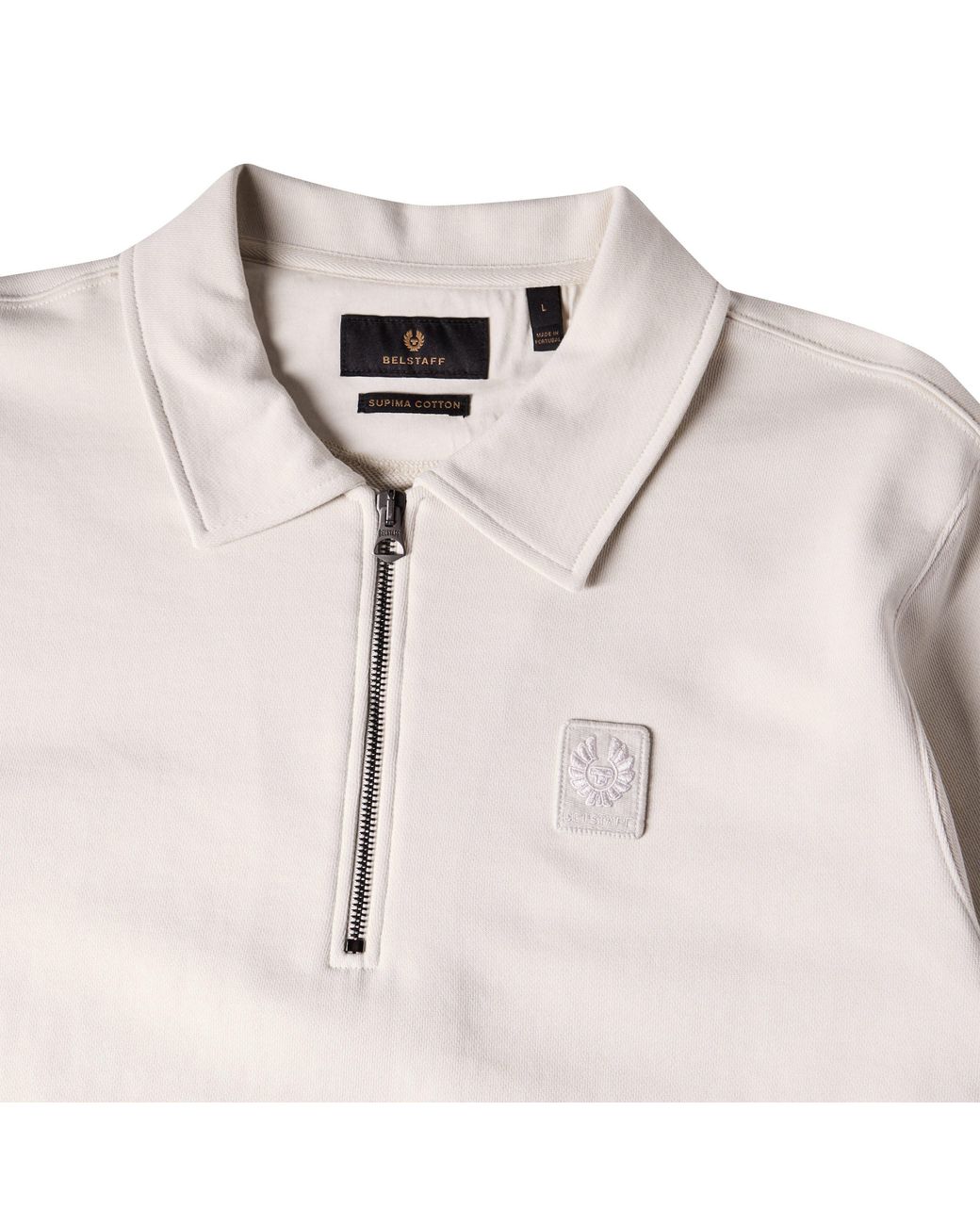 Belstaff White Curator Long Sleeve Polo Shirt for men