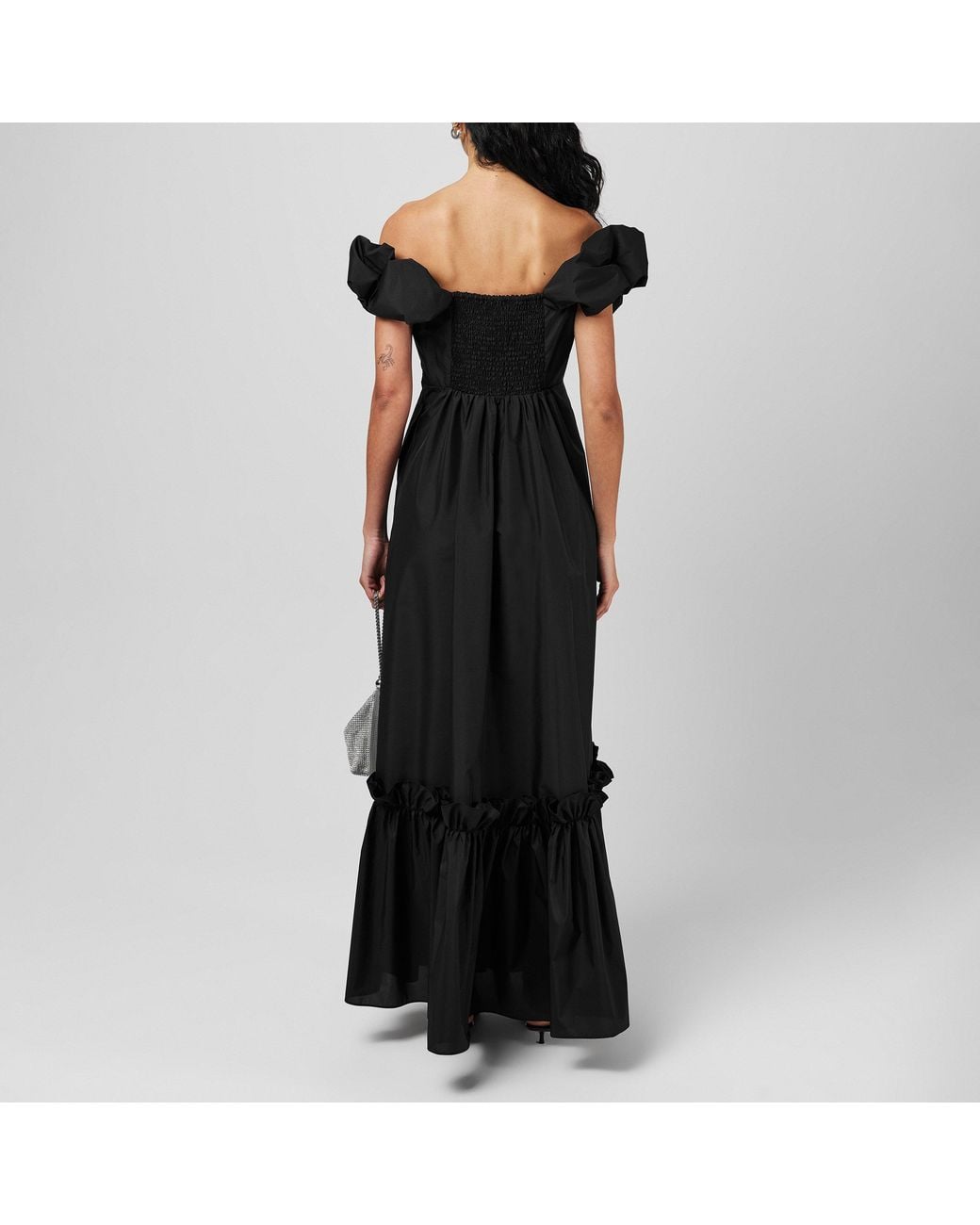 LoveShackFancy Black Ferra Maxi Dress