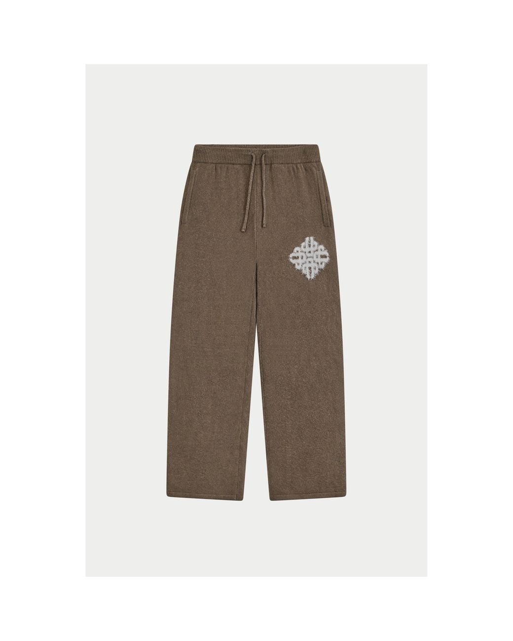 The Couture Club Natural Fluffy Wool Chunky Knit Trousers