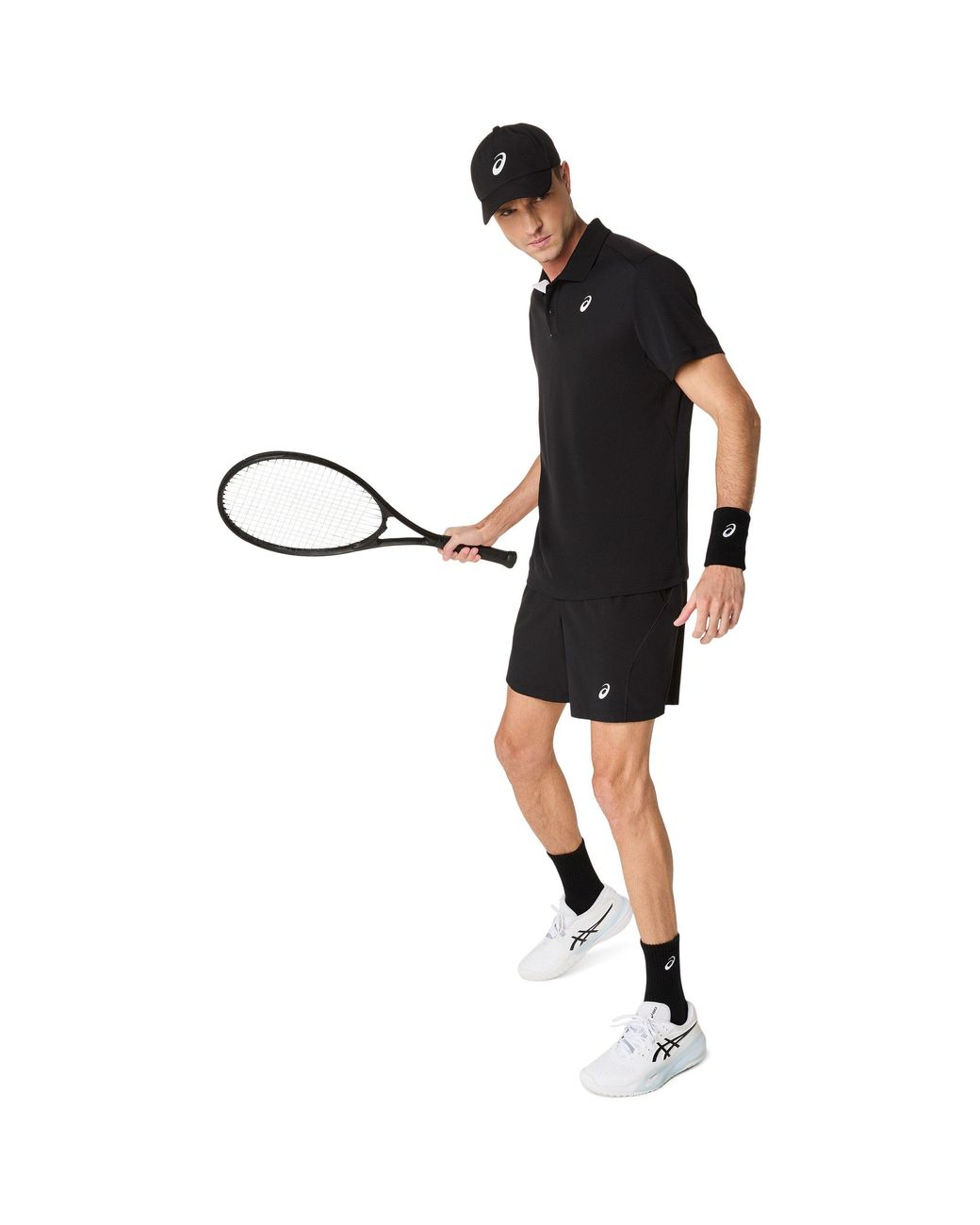 Asics Black Court Polo Shirt for men