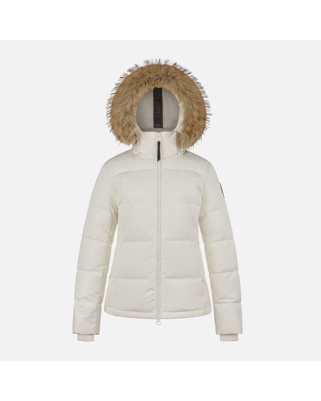 ARCTIC ARMY Natural Hooded Long Sleeve Weather Resistant Parka