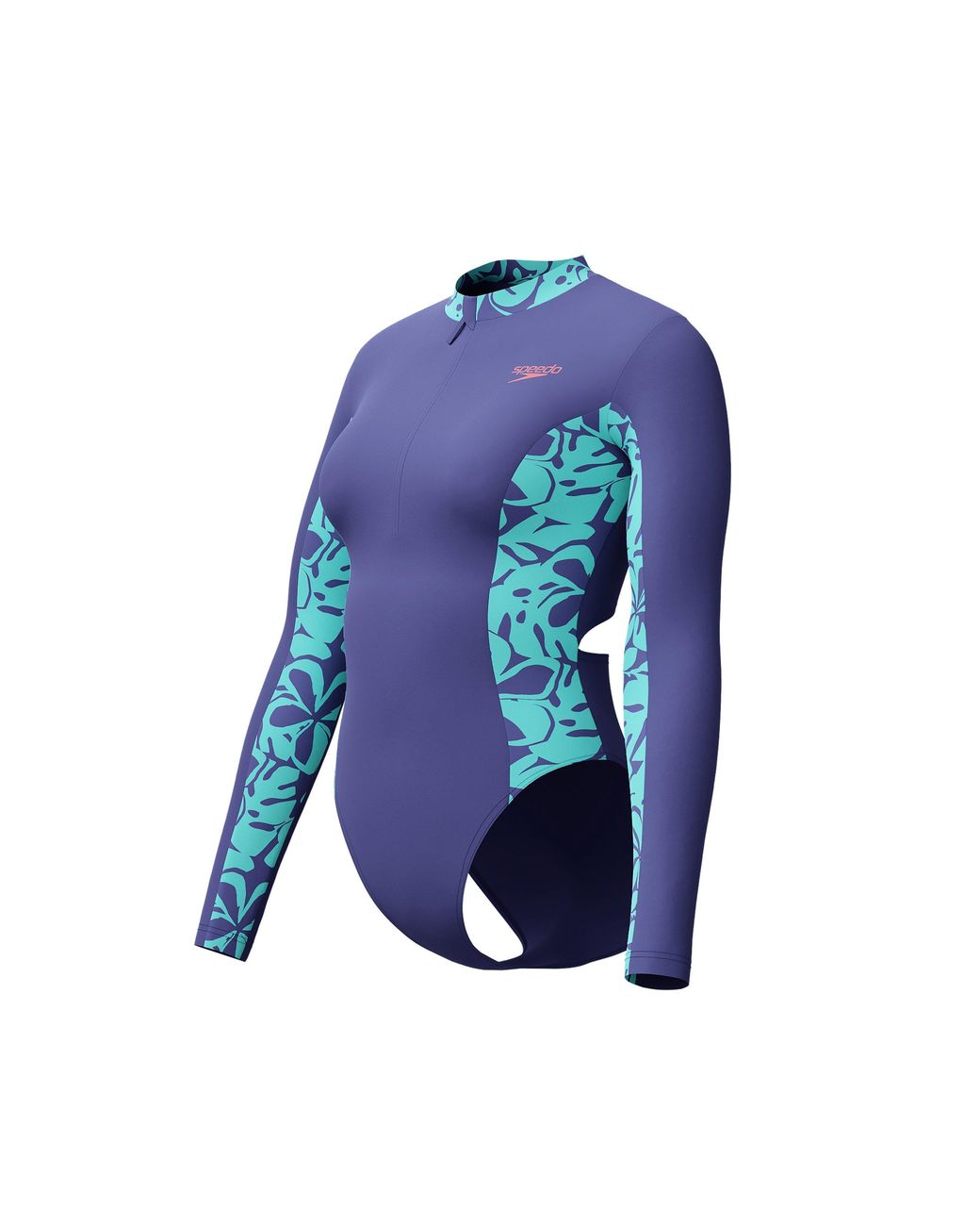 Speedo Blue Long-Sleeve One-Piece Swimsuit