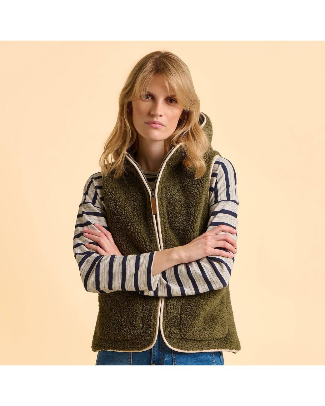 Brakeburn Green Snug Teddy Fleece Hooded Gilet