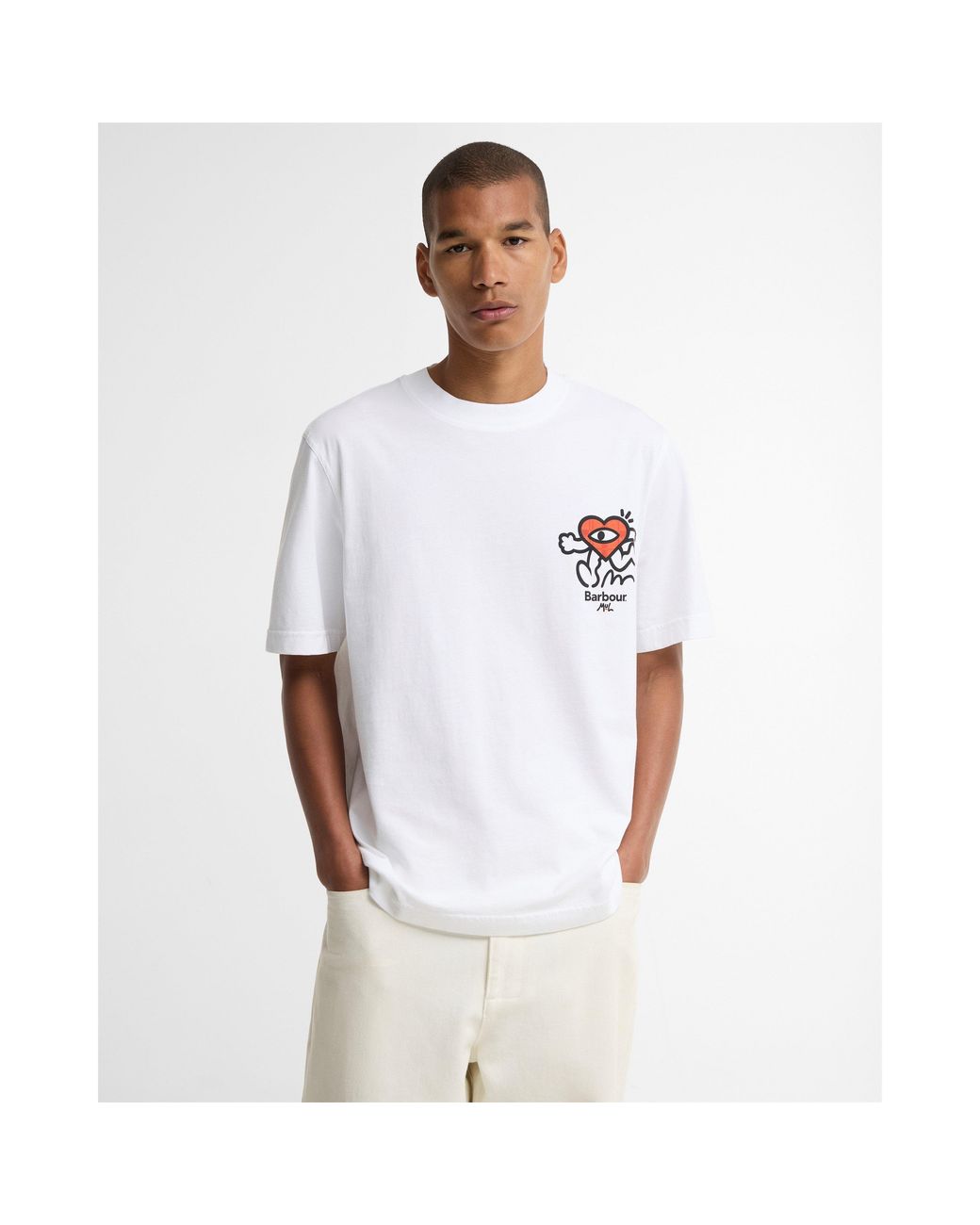 Barbour White T-Shirt for men