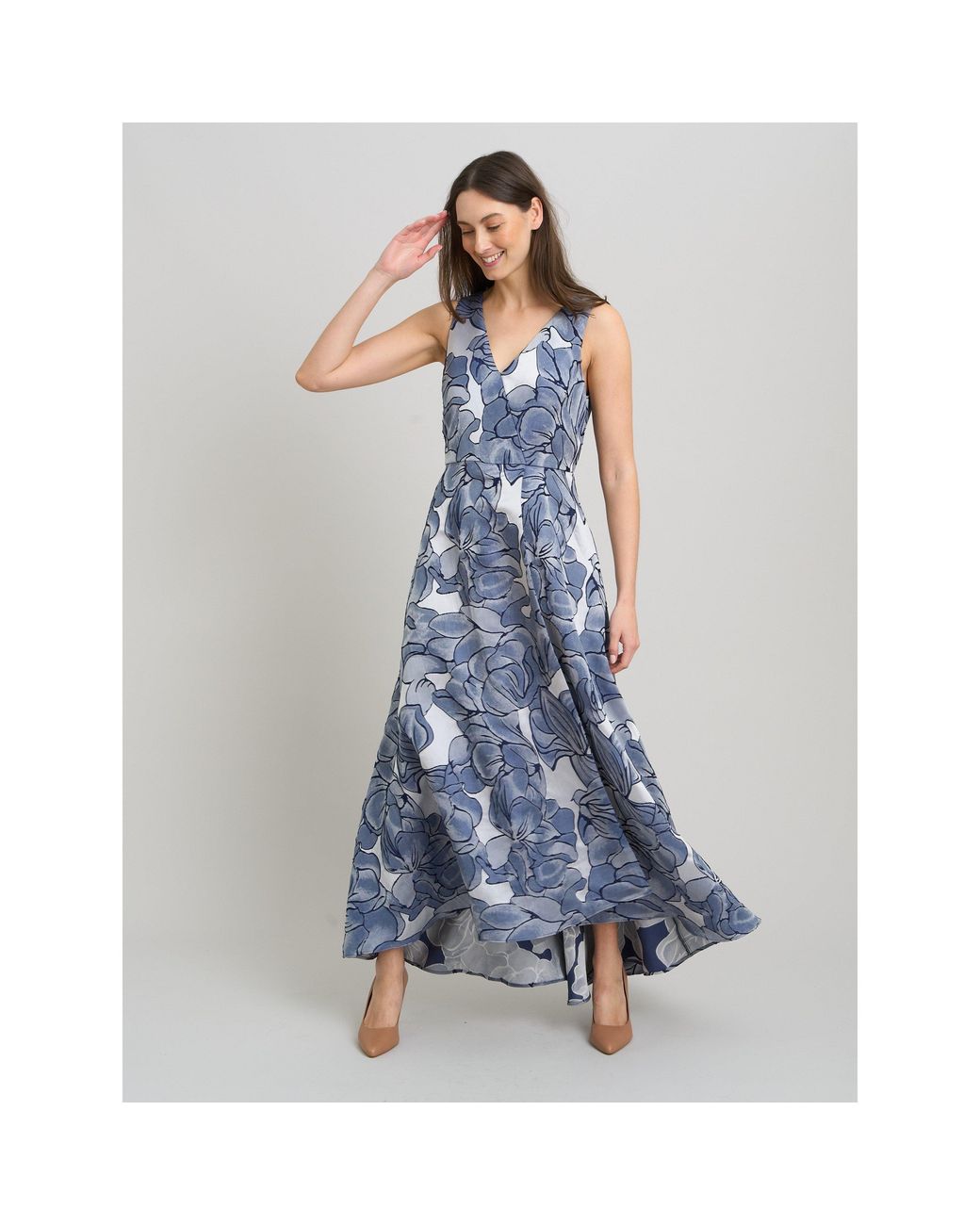 Gina Bacconi Blue Montana Jacquard Dress