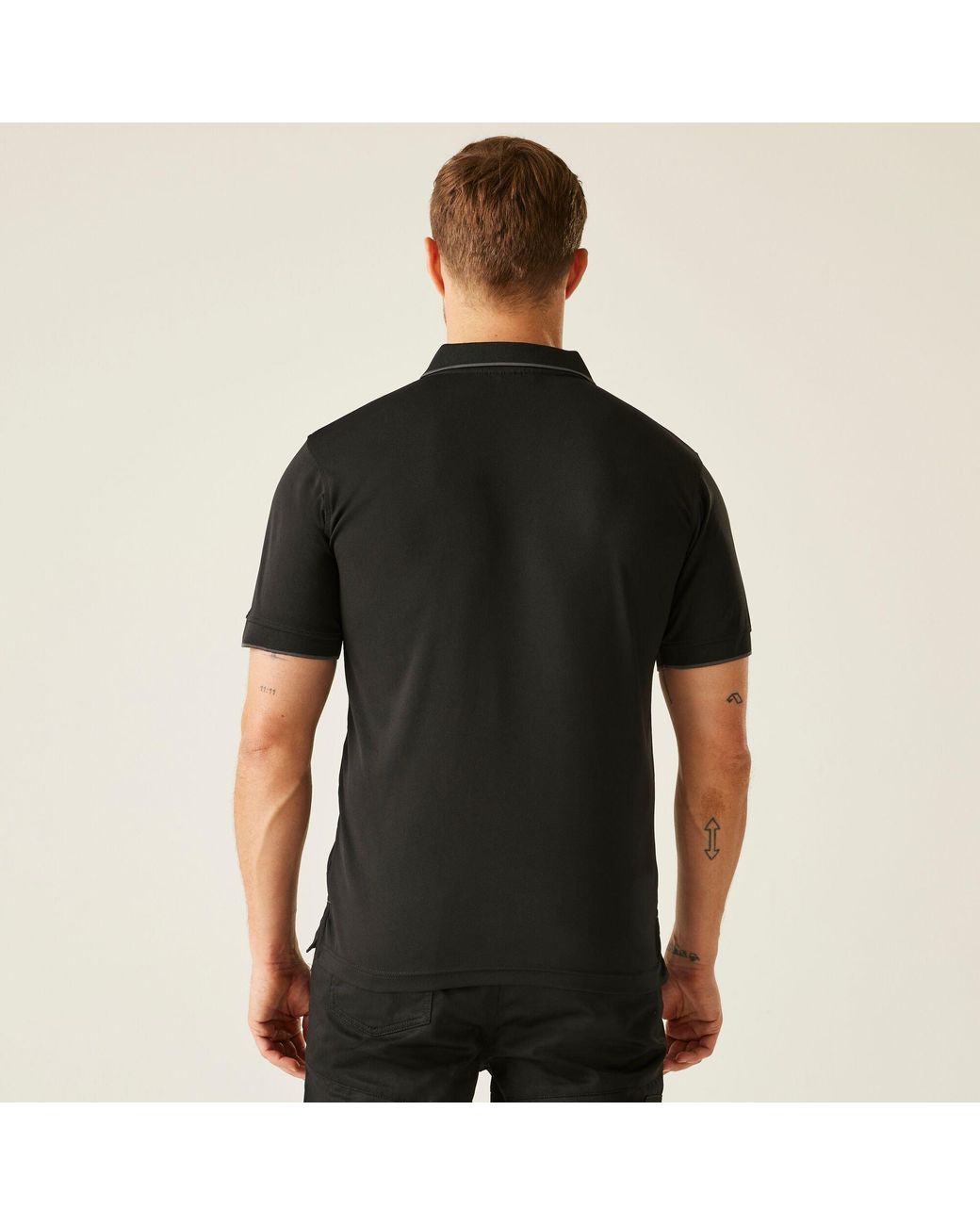 Regatta Black Navigate Short Sleeve Polo Shirt for men