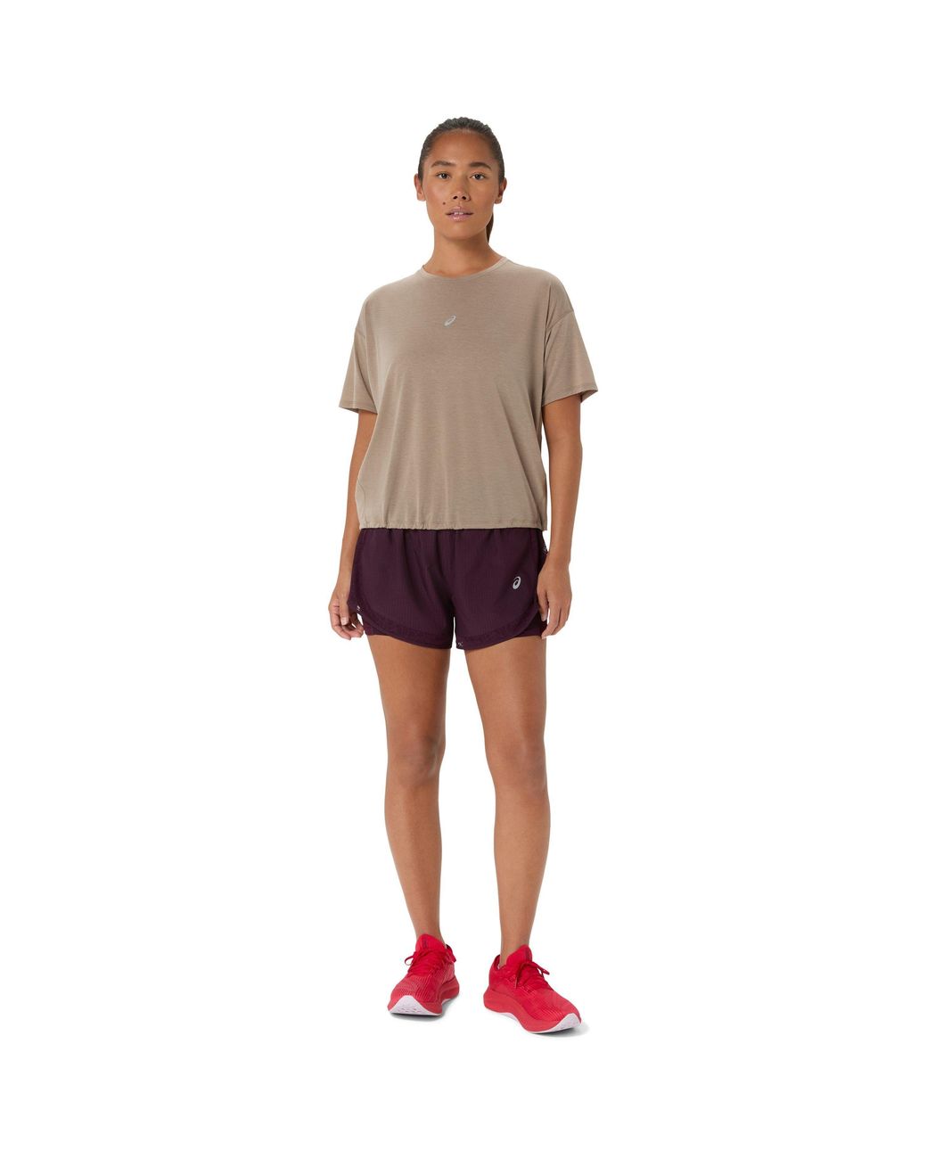 Asics Brown Nagino Short Sleeve Running T-Shirt