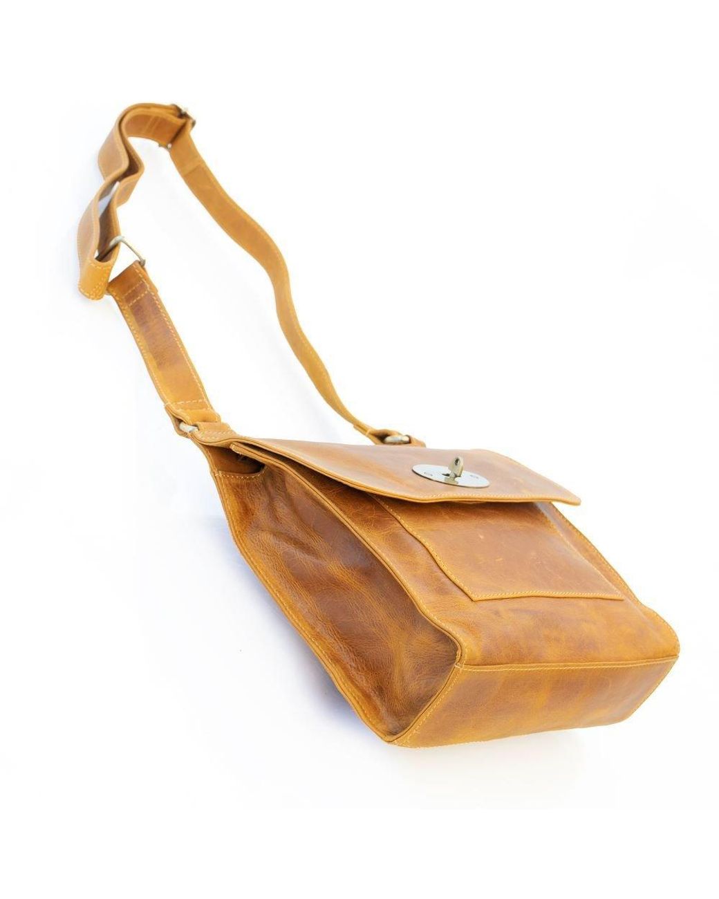 PRIMEHIDE Leather Orange Columbia Leather Crossbody Bag